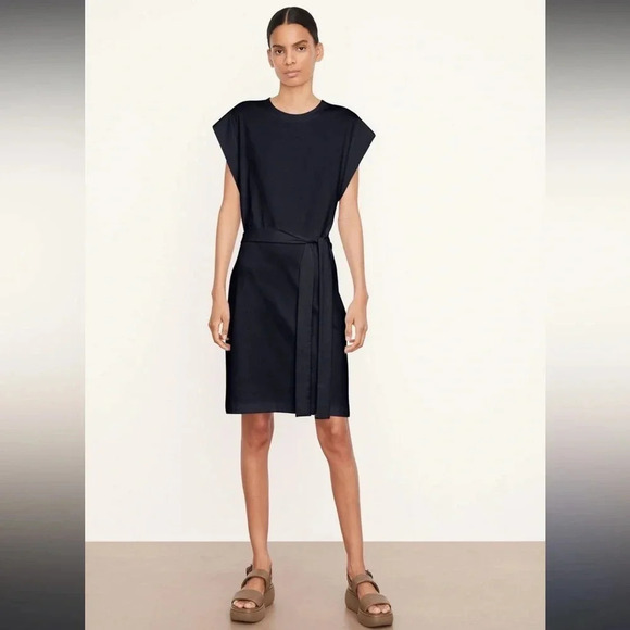 Vince Dresses & Skirts - Vince Short Sleeve Tie-Waist Dress NWT Size large